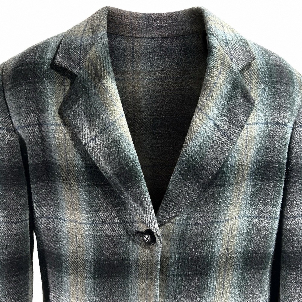 Vintage 90s PHD Paul Harris Design Wool Blend Plaid Blazer Womens Medium